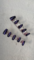 Midnight Magic Cat-Eye Nails (Medium Coffin)